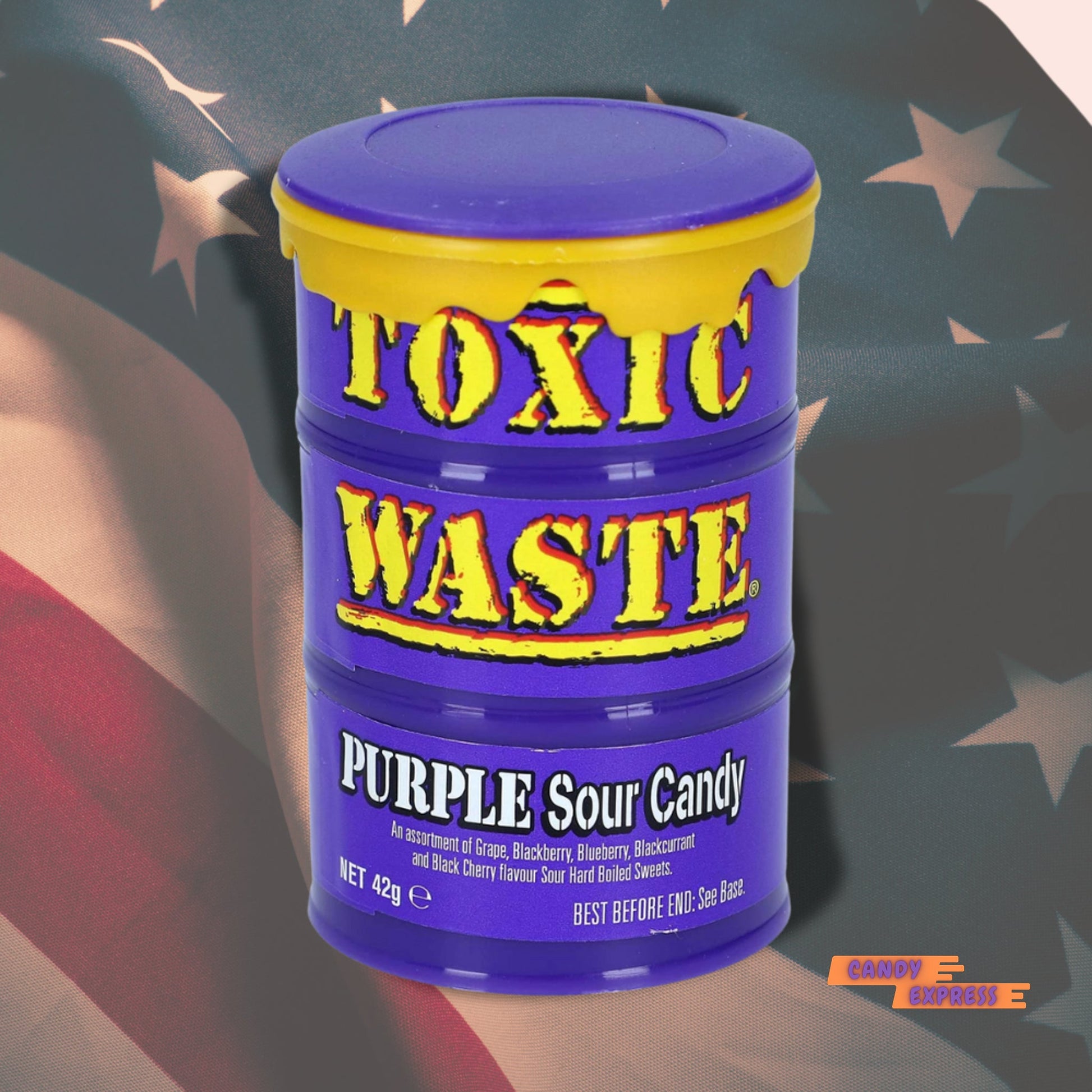 Toxic Waste Lila dobozos cukorkák - Candy Express